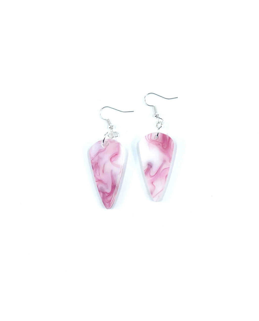 Pendientes cónicos rosa y blanco