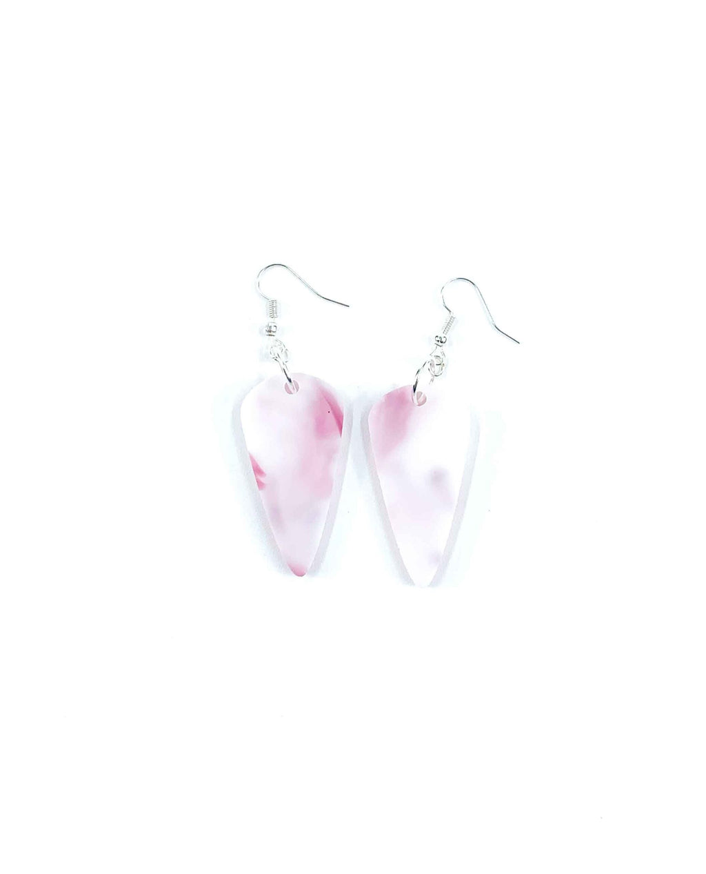 Pendientes cónicos rosa y blanco